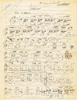 barcarole:Manuscript of the first movement of Ravel’s Sonatine,