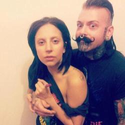ladyxgaga:  Lady Gaga today at a tattoo parlor in Chicago. 
