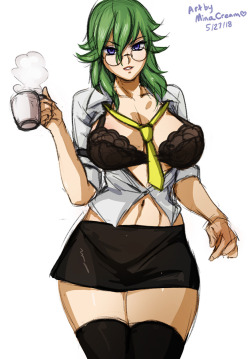 Sketch 363 - BOobleck  Genderbend Bartholomew Oobleck from RWBY.