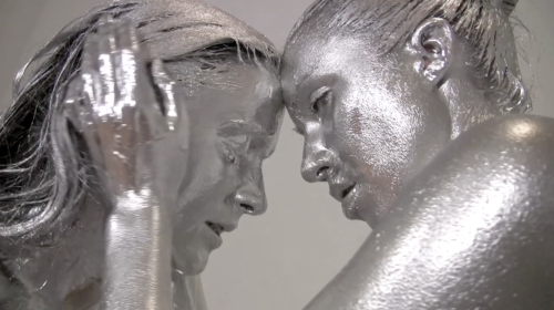 Silver statues making love, in MessyGirl Videoâ€™s TWS-75-0529 â€œExotic In Silverâ€.