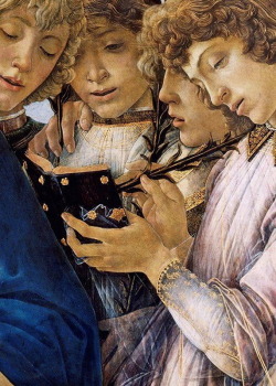 Madonna with lillies and eight angels (detail) Sandro Botticelli,