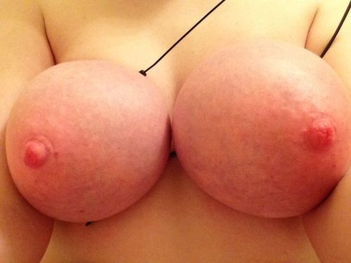 clipsnpins:  Tonightâ€™s events included zip ties and using suction on my nipples for the first time.  Magnificent orbs. The whore has learned to make them so nice and round and purple.