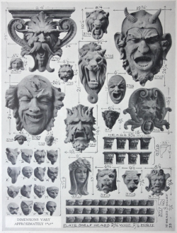 nemfrog:  “Human heads, masques, lion heads.” Architectural