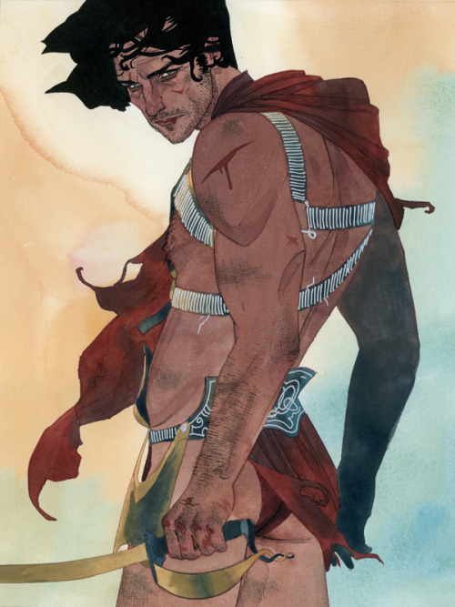 kevinwada:  Another commission! Â This time of John Carter. Â The request was to make him smoldering, true to the book, and looking over his shoulder. Â It was meant as a gift to a true John Carter fan and was not to be based on the movie depiction of