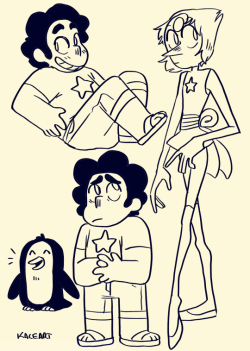 kaceart: Some request doodles - SU and a happy penguin :)