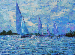 nicdegrootart:  Blue Sail 12â€³ x 16â€³ Acrylic on masonite