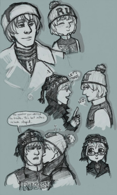 here, have some stupid little Sochi Olympics RusAme doodles for