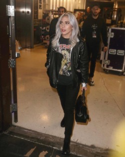 creativity4u:  Lady Gaga out in her Iron Maiden rock shirt again.