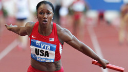 shecagosports:  Carmelita Jeter racing in Monaco in July 2013. 