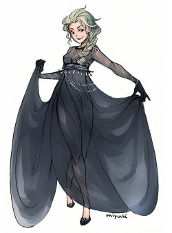 miyuli:  I felt like drawing Elsa in different dresses! Maybe