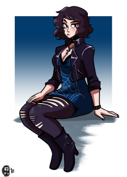 scruffyturtles:  Kawakami in Tae’s punk outfit for a commish~