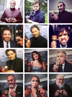 hotcleverface:  Game of Thrones Actors with their funko Pop figures