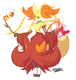dedoarts:  Rena the Delphox :3 Today she just evolved! What a