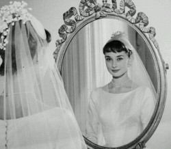 eternalaudrey:  Audrey in the wedding dress that she later gave