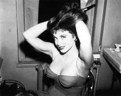 sharontates:  Tina Louise in her dressing room for the Broadway