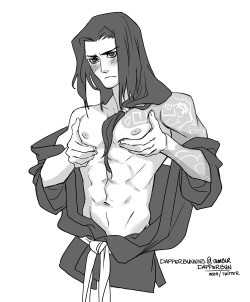 dapperbunnies:  Cleaned up this sketch. Young Hanzo tiddies <3