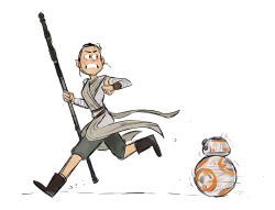 losassen:  Quick sketch of Rey and BB8 from last night :) 