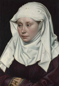 somanyhumanbeings:Robert Campin, Portrait of a Woman (c. 1430-1435)