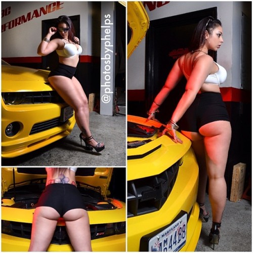 Flashback to Nina La Unica at the FBC Performance  car place . Real light no photoshop effect.  Yep I’m always stepping up to have the best looking eyecandy by shooting with some if the best my area has to offer. #photosbyphelps  #booty  #glam #cars