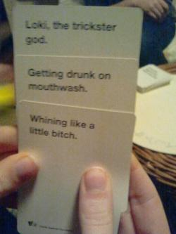 timelordenglish:  so we were playing cards against humanity and