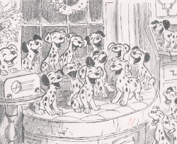 adisneysoul:  Concept art by a Disney Studio artist for 101 Dalmatians