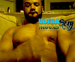ultrasexyniggas:  Guess who’s back? You folks remember THIS SEXY MUSCULAR BROTHA OUT OF DALLAS WIT A MASSIVE CUM SHOT? (Link Here)… He’s back, this time with an extended goatee and another MASSIVE cum shot. Sexy Face and Body and even better money