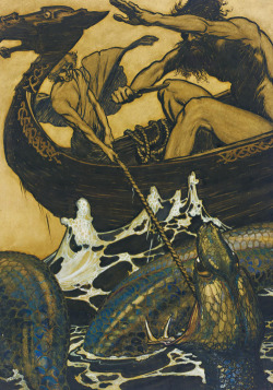 Arthur Rackham (1867 - 1939) - Stories from the Edda, Sea battle.