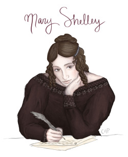 coolchicksfromhistory:  Mary Shelley (1797-1851)Art by chpdraws