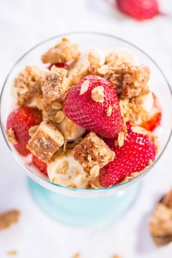 nom-food:  Fruit and yogurt parfaits with easy granola