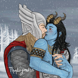 thunderfrosties:  Surprise kiss in the snow! 