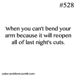 cutter-problems:    When you can’t bend your arm because it