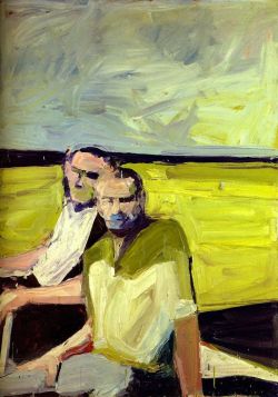 kundst:  Paul Wonner (US 1920-2008)Untitled (Two Men at the Shore),