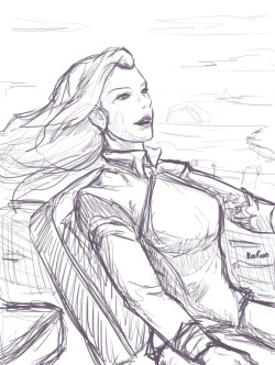 Last sketch for the night.Asami driving somewhere or how abadcold