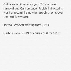 Contact me for a booking for #tattooremoval #lasertattooremoval