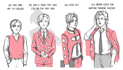 knightofbunnies:  Fugo timeline sketches ft. headcanon posh younger