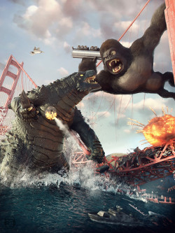 pixalry:  Godzilla vs. King Kong - Created by Vitorugo Queiroz