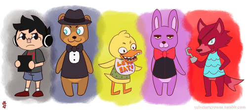 velvetartcrowns:  Oh wow I did it. Anyway, Animal Crossing Five Nights at Freddy’s with a little markiplier over there haha. I enjoyed watching his playthrough a lot.
