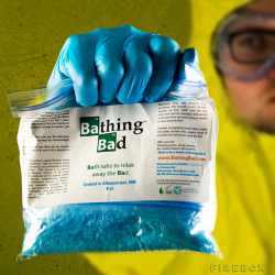 laughingsquid:  Bathing Bad, Blue Rock Bath Salts Inspired by