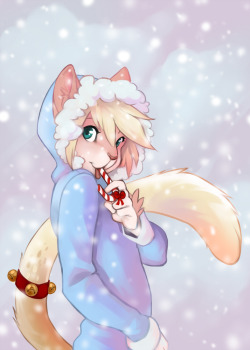 cleanfurries:  Candy Canes and Snowflakes by demicoeur 