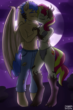 nightstrikebrony:  A FlashxSunset commission I requested from