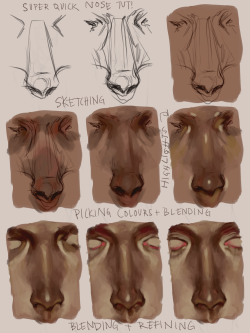 harteus:  super quick nose painting tutorial + a million examples,