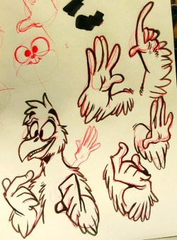 boobun:  Doodles from today and yesterday! Bird hands, 2 Boobuns
