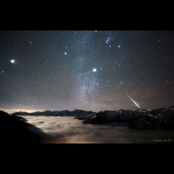 Geminid Fireball over Mount Balang China. #nasa #apod #space