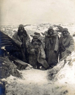 militaryarmament:  Four German soldiers wearing fur coats and