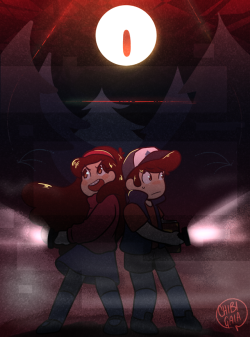 chibigaia-art: Redraw of my first Gravity Falls fanart with a
