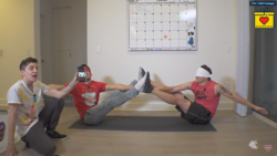 bugheadiplier:  MARK AND TYLER NAILED THOSE YOGA POSES!!! @markiplier From “Blindfold