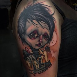 skindeeptales:  Tim Burton tattoos by Sam Fiorino - Tim Childs