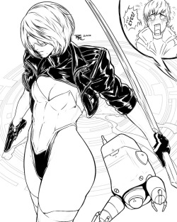 theartmage:2B or not 2B? Ghost in the Shell x Nier Automata!