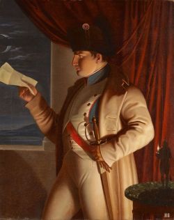 Napoleon reading a letter by candle and moonlight. 1810. Pietro