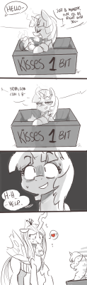 heyxieril: A quick comic thing with that Kissybit pony from the